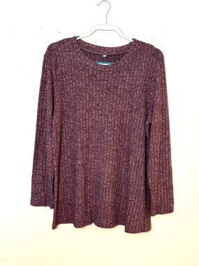Women's Soft Ribbed Crewneck Sweater - Plum. Size XL. NWOT.